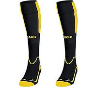 JAKO - Chaussettes Latium, Mixte, Noir/Citro, 43-46