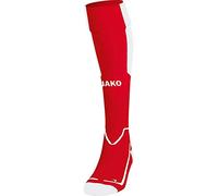 JAKO - Chaussettes Latium, Mixte, Sport Rouge/Blanc, 39-42