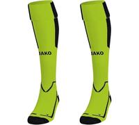 JAKO - Chaussettes Latium, Mixte, Vert Fluo/Noir, 43-46