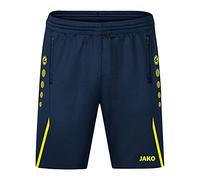 JAKO - Défi des Shorts D’Entraînement, Mixte, Marine/Jaune Fluo, L