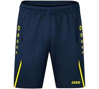 JAKO - Défi des Shorts D’Entraînement, Mixte, Marine/Jaune Fluo, M