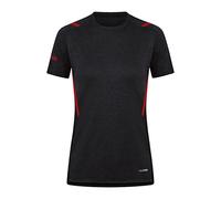 JAKO - Défi des T-Shirts, Femme, Marbré De Noir/Rouge, 42