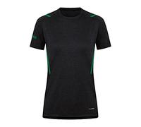 JAKO - Défi des T-Shirts, Femme, Noir Chiné/Vert Sport, 36