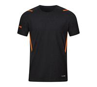 JAKO - Défi des T-Shirts, Mixte Enfant, Noir Chiné/Orange Fluo, 140