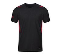 JAKO - Défi des T-Shirts, Mixte, Marbré De Noir/Rouge, 3XL
