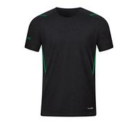 JAKO - Défi des T-Shirts, Mixte, Noir Chiné/Vert Sport, S