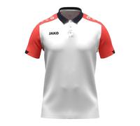 JAKO Dynamic Polo Unisexe Blanc/Corail/Bleu Marine 4XL