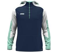 JAKO Dynamic Sweat à Capuche zippé pour Enfant, Bleu Marine/Blanc/Menthe, 152