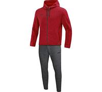 JAKO Ensemble De Jogging Premium Basics à Capuche Survêtement Femme, Marbré De Rouge, 34