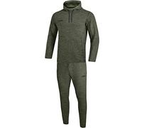 JAKO - Ensemble De Jogging Premium Basics avec Sweat à Capuche, Femme, Kaki Chiné, 36