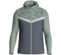 JAKO Veste à capuche Iconic Anthracite/Vert menthe/Gris doux Homme L