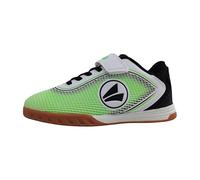 JAKO J- si Course Ev Chaussure de Terrain intérieur, Blanc et Vert Fluo, 33 EU