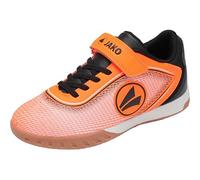 JAKO J- si Course Ev Chaussure de Terrain intérieur, Orange Fluo, Noir de Jais, 35 EU