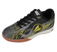 JAKO J- si Stepover Chaussure de Terrain intérieur, Noir Jais Jaune Fluo, 35 EU