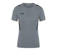 JAKO - Maillot Challenge (Manches Courtes), Femme, Gris Pierre/Noir, 44