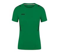 JAKO - Maillot Challenge (Manches Courtes), Femme, Vert Sport/Noir, 38