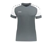 Jako Maillot de Football Manches Courtes pour Enfant, Taille 140, Gris Pierre/Blanc