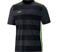 JAKO Maillot de Football Manches Courtes pour Enfant, Taille 140, Noir/Vert Fluo