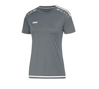 Jako Maillot de Sports Manches Courtes pour Femme, Taille 36, Gris Pierre/Blanc