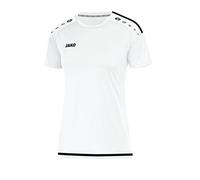 Jako Maillot de Sports Manches Courtes pour Femme, Taille 40, Blanc/Noir