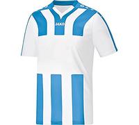 Jako Maillot de Sports Manches Courtes pour Homme, Taille L, Blanc/Bleu Ciel