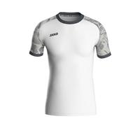 JAKO Maillot Iconic sport manches courtes 100% polyester recyclé évacue l'humidité Blanc/Gris L