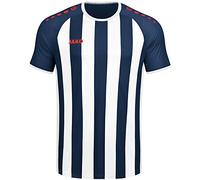 JAKO - Maillot Inter (Manches Courtes), Mixte Enfant, Marine/Blanc/Flamme, 128