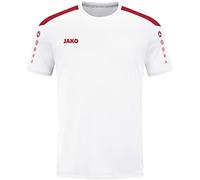 JAKO - Maillot Power (Manches Courtes), Femme, Blanc Rouge, 36