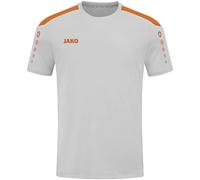 JAKO - Maillot Power (Manches Courtes), Mixte, Gris Doux/Orange Fluo, M