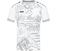 JAKO - Maillot Tropicana (Manches Courtes), Mixte, Blanc/Gris Argenté, XXL