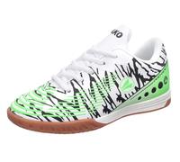 JAKO Mixte J-si Take Chaussure de Terrain intérieur, Blanc et Vert Fluo, 46 EU