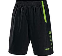 JAKO - Pantalon De Sport Turin, Mixte Enfant, Noir/Vert Fluo, 116