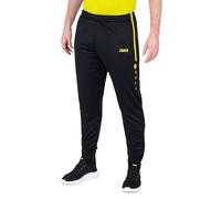 JAKO - Pantalon de Survêtement Active, Mixte, Noir/Jaune Fluo, L