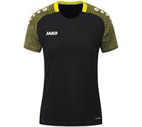 JAKO - Performance des T-Shirts, Femme, Noir/Jaune Doux, 38