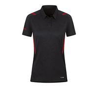JAKO - Polo Challenge, Femme, Marbré De Noir/Rouge, 36