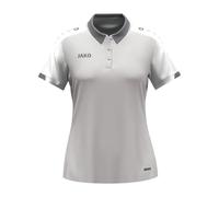 JAKO Polo Dynamic pour Femme, Gris Clair/Blanc/Gris, XL