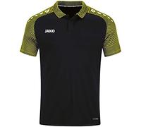 JAKO - Polo Performant, Mixte, Noir/Jaune Doux, L