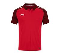 JAKO - Polo Performant, Mixte, Rouge Noir, S