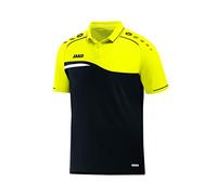 Jako Polo pour Enfant, Taille 140, Noir/Jaune Tendre