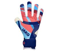 Jako River GIGA NC Gants de Gardien de But Unisexes, Bleu Marine/Bleu Ciel/Corail, Taille 9