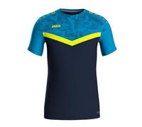 Jako Shirt Iconic, Bleu Marine/Bleu, Jaune Fluo, L Hommes