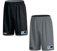 JAKO - Short Réversible Change 2.0, Mixte Enfant, Noir/Gris Pierre, XXS