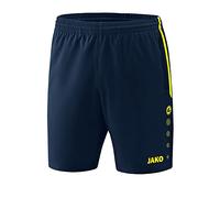 JAKO - Shorts de Sport Competition 2.0, Mixte, Marine/Jaune Fluo, M