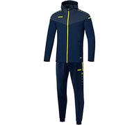 JAKO Survêtement à capuche en polyester Champ 2.0 - Pour hommes - Bleu marine/bleu foncé/jaune fluo - XL - M9420