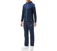 JAKO Survêtement de présentation pour homme - Champ 2.0 - Avec capuche - Bleu marine/bleu foncé/bleu ciel - 3XL
