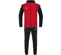 JAKO - Survêtement Performant En Polyester Avec Capuche, Mixte, Rouge Noir, XL
