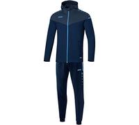 JAKO Survêtement polyester Champ 2.0 pour enfant avec capuche Bleu marine/bleu ciel, 140 cm