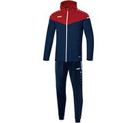 JAKO Survêtement polyester Champ 2.0 pour enfant avec capuche Bleu marine/rouge piment 152 M9420