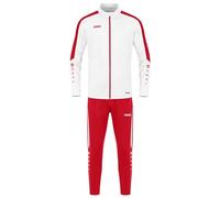 JAKO - Survêtement Polyester Power, Mixte Enfant, Blanc Rouge, 128