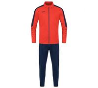 JAKO - Survêtement Polyester Power, Mixte Enfant, Flamme/Marine, 128